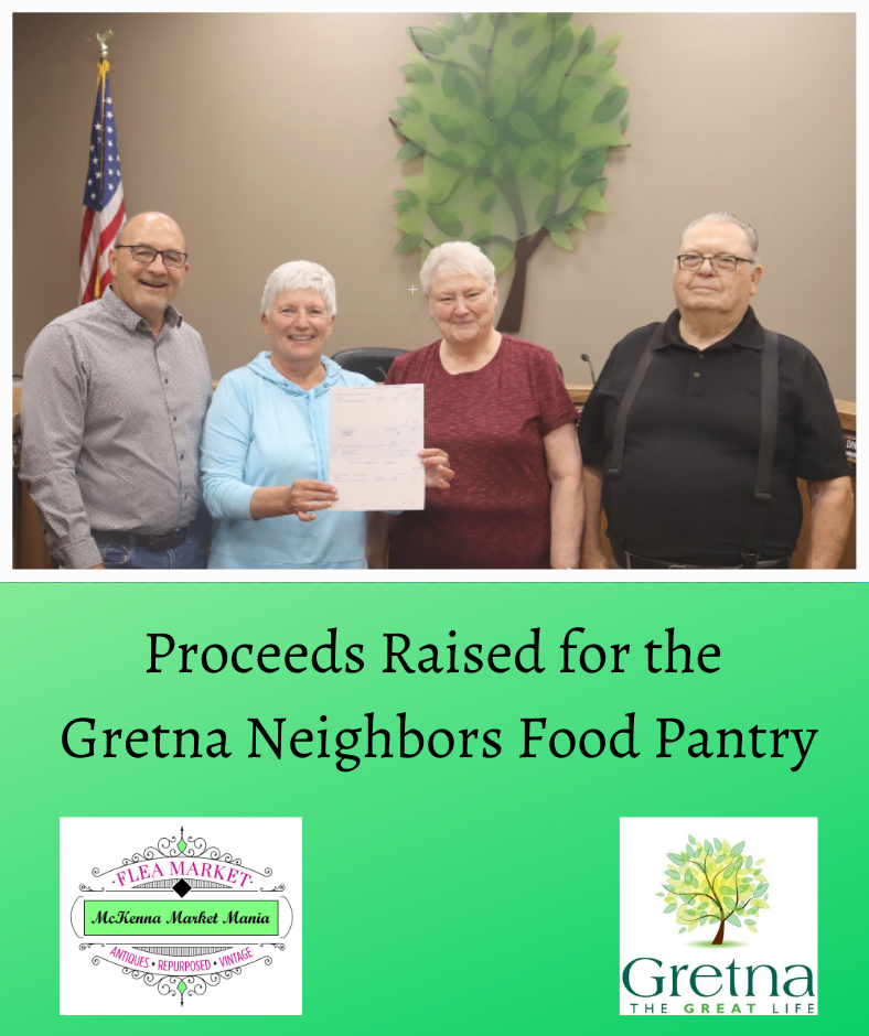 Website -  Proceeds Raised for the Gretna Neighbors Food Pantry