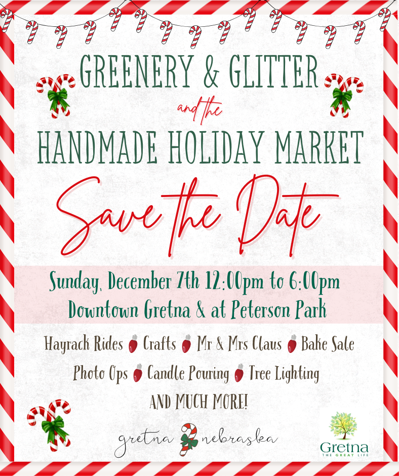 Greenery and Glitter save the date 2025 Flyer Website