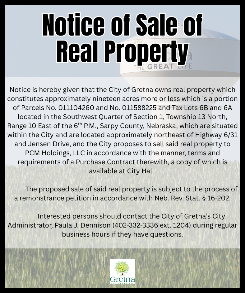 Notice of Sale of Real Property Website